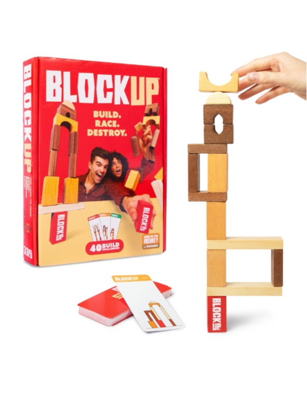 BlockUp Wooden Game Build Race Destroy